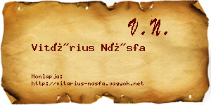 Vitárius Násfa névjegykártya
